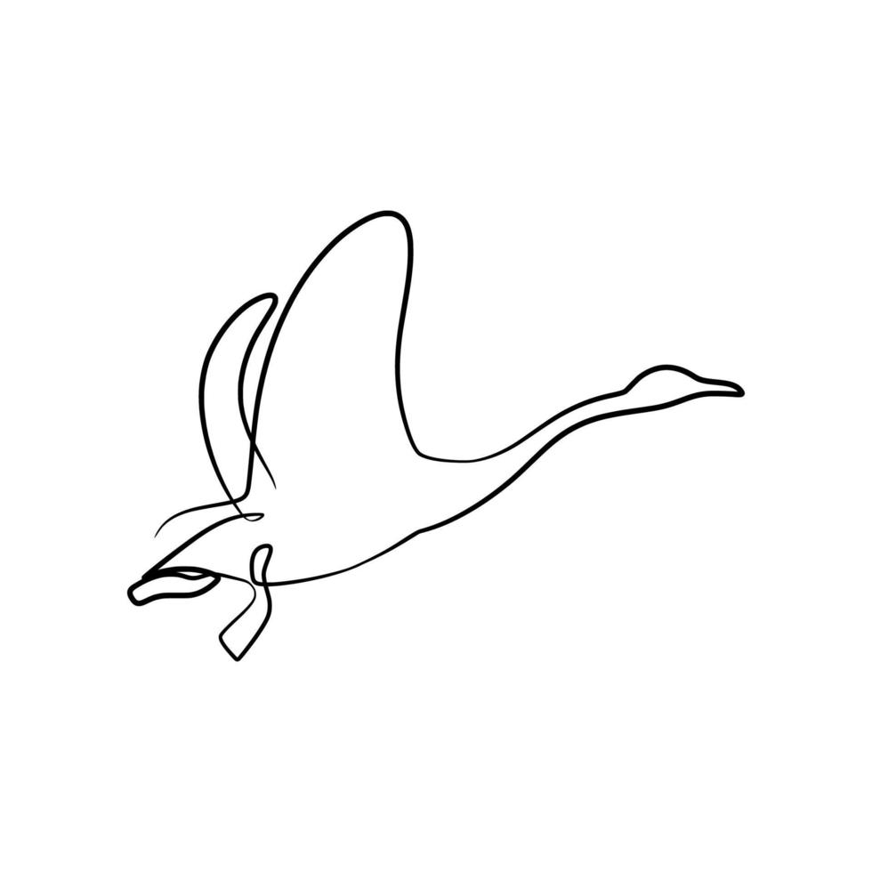 cygne continu dessin au trait vecteur