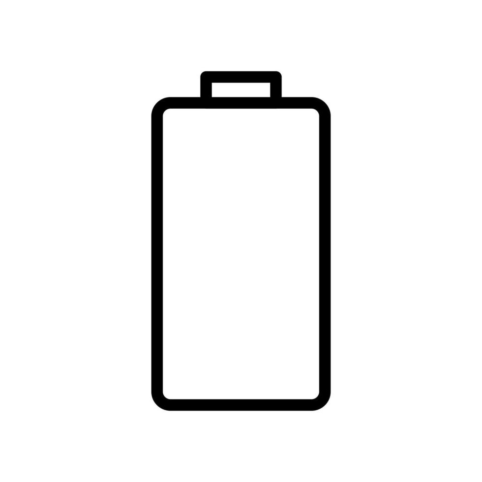 ligne d'icône de batterie vide isolée sur fond blanc. icône noire plate mince sur le style de contour moderne. symbole linéaire et trait modifiable. illustration vectorielle de trait parfait simple et pixel vecteur