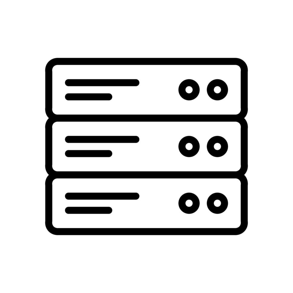 ligne d'icône d'hébergement isolée sur fond blanc. icône noire plate mince sur le style de contour moderne. symbole linéaire et trait modifiable. illustration vectorielle de trait parfait simple et pixel vecteur