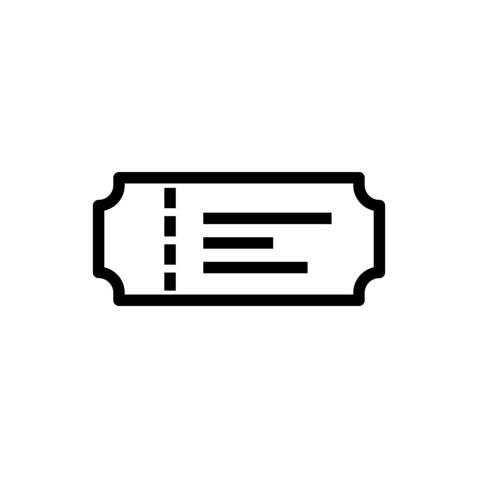 ligne d'icône de billet de théâtre isolée sur fond blanc. icône noire plate mince sur le style de contour moderne. symbole linéaire et trait modifiable. illustration vectorielle de trait parfait simple et pixel vecteur