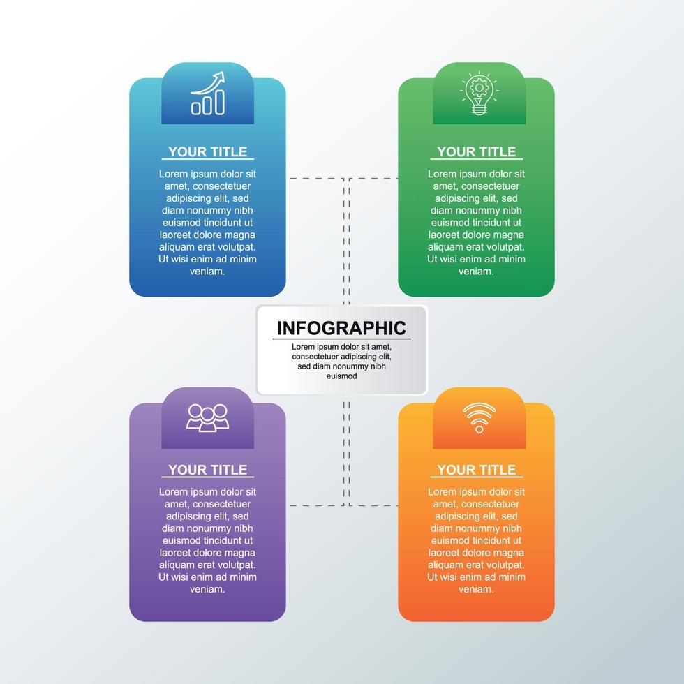 modèle d'infographie vectorielle pour la présentation, l'éducation, la conception de sites Web, les brochures, le dépliant et les affaires vecteur