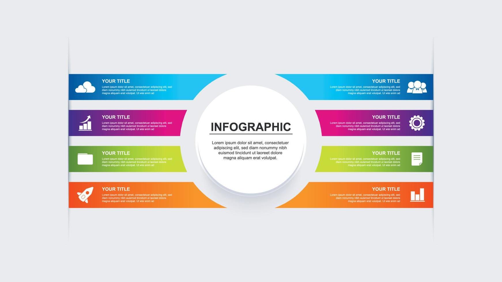 modèle d'infographie vectorielle pour la présentation, l'éducation, la conception web, les brochures, le dépliant et les affaires vecteur