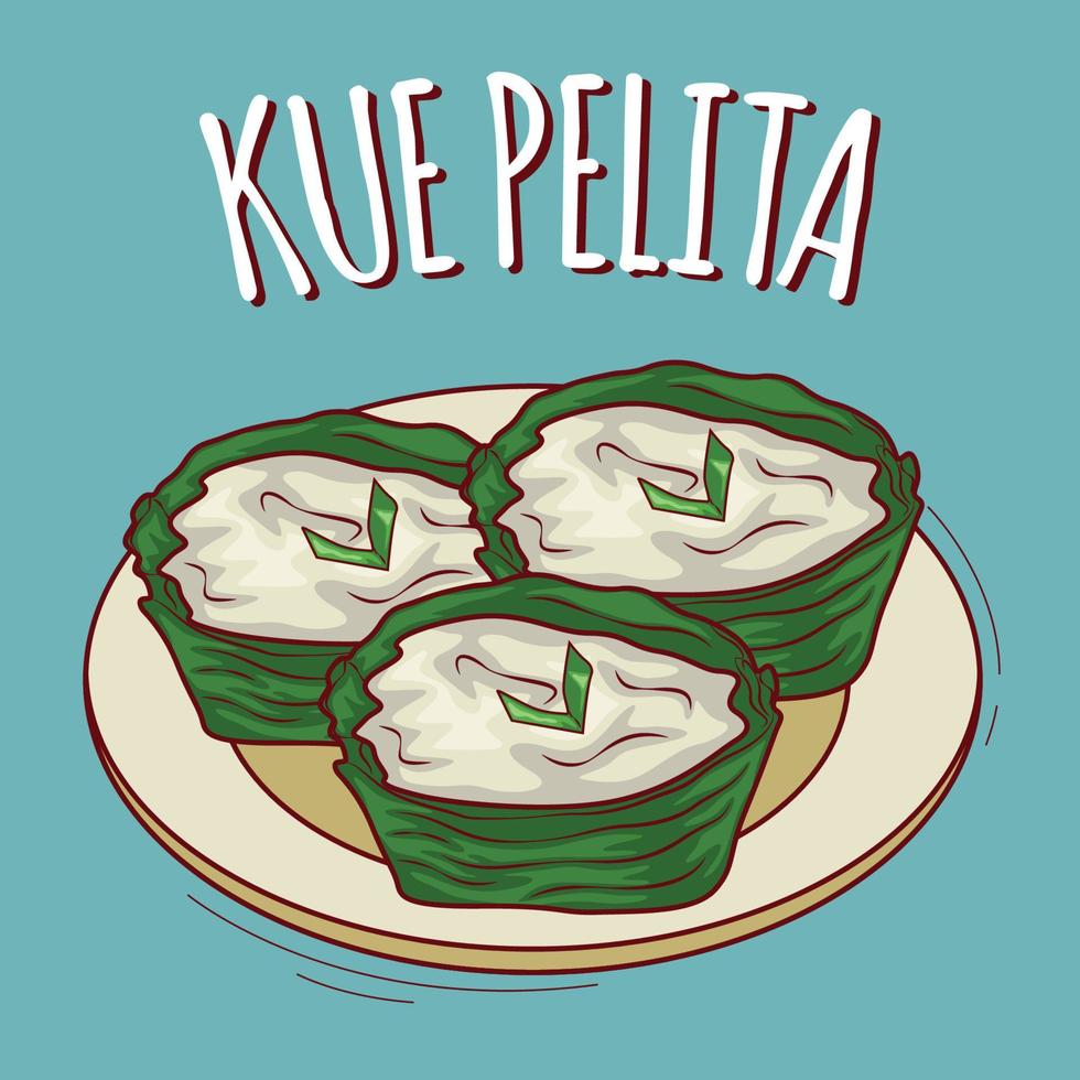 kue pelita illustration cuisine indonésienne avec style cartoon vecteur