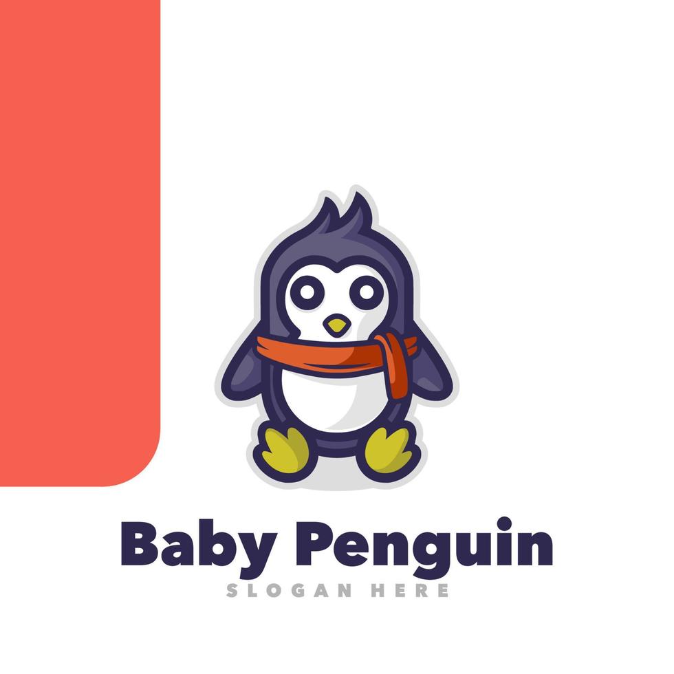 mascotte de bébé pingouin vecteur