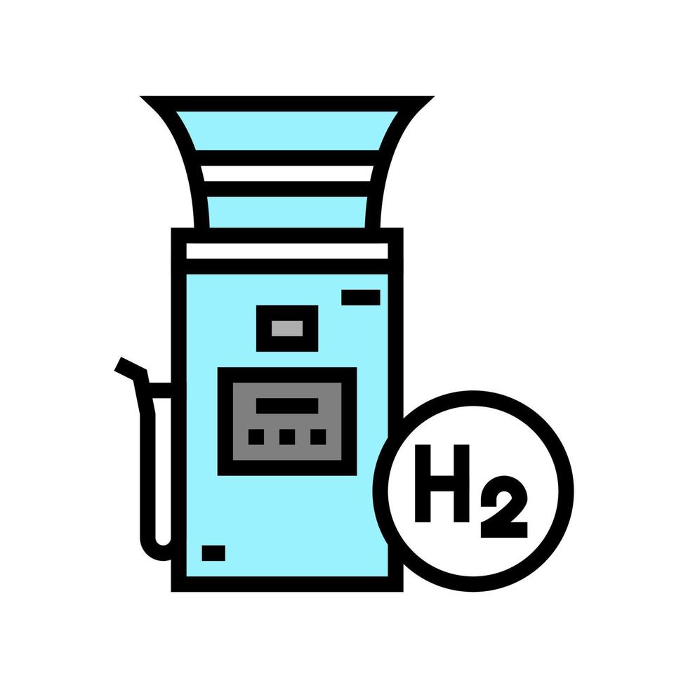 illustration vectorielle de l'icône de couleur de la station d'essence d'hydrogène vecteur