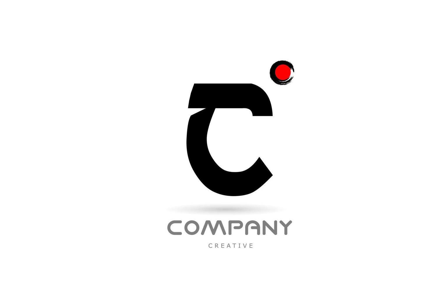 conception simple d'icône de logo de lettre d'alphabet c noir et blanc avec le lettrage de style japonais. modèle créatif pour les entreprises et les entreprises vecteur