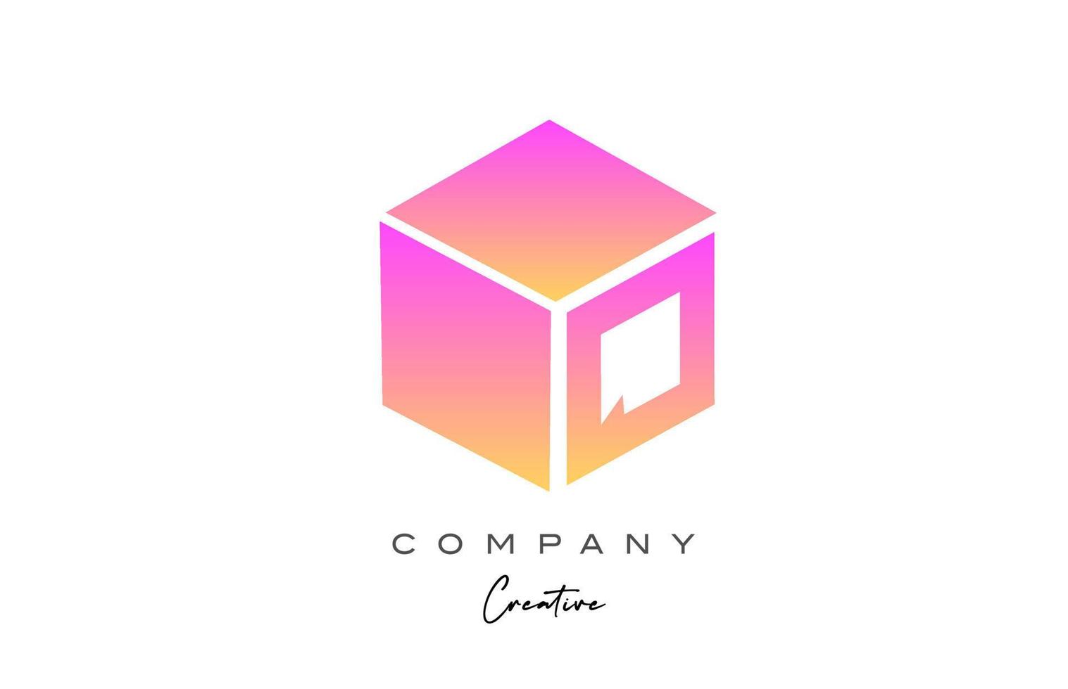création d'icône de logo lettre q lettre alphabet rose jaune. modèle de conception de cube créatif pour entreprise et entreprise vecteur