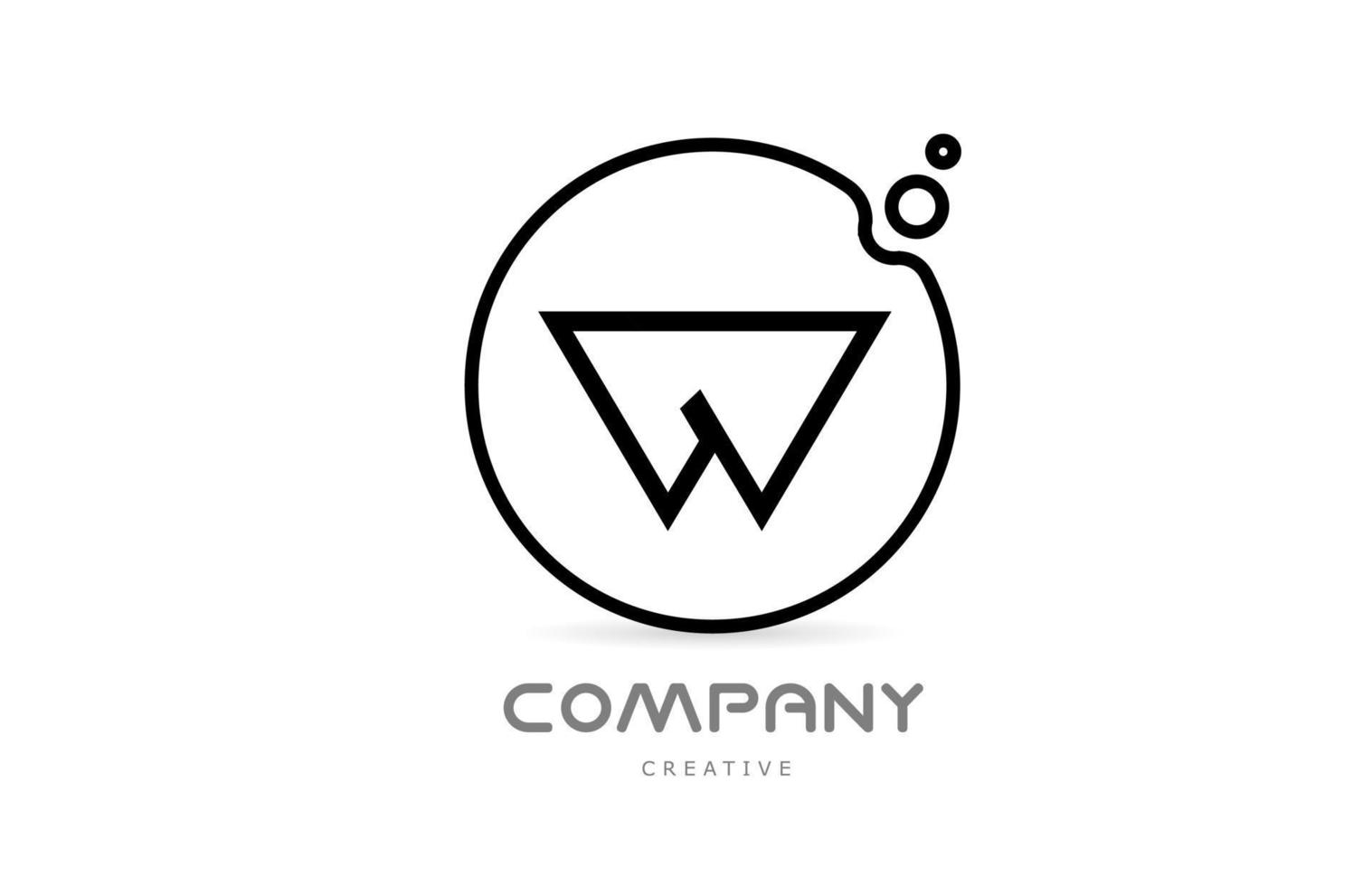 lettre géométrique w alphabet logo icône avec cercle et bulles. modèle créatif pour les entreprises et les entreprises vecteur