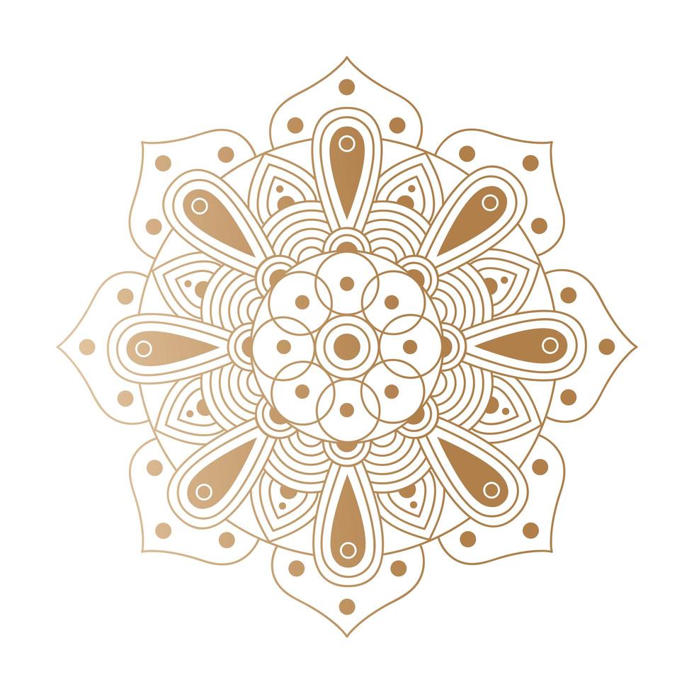 mandala doré floral décoratif vecteur