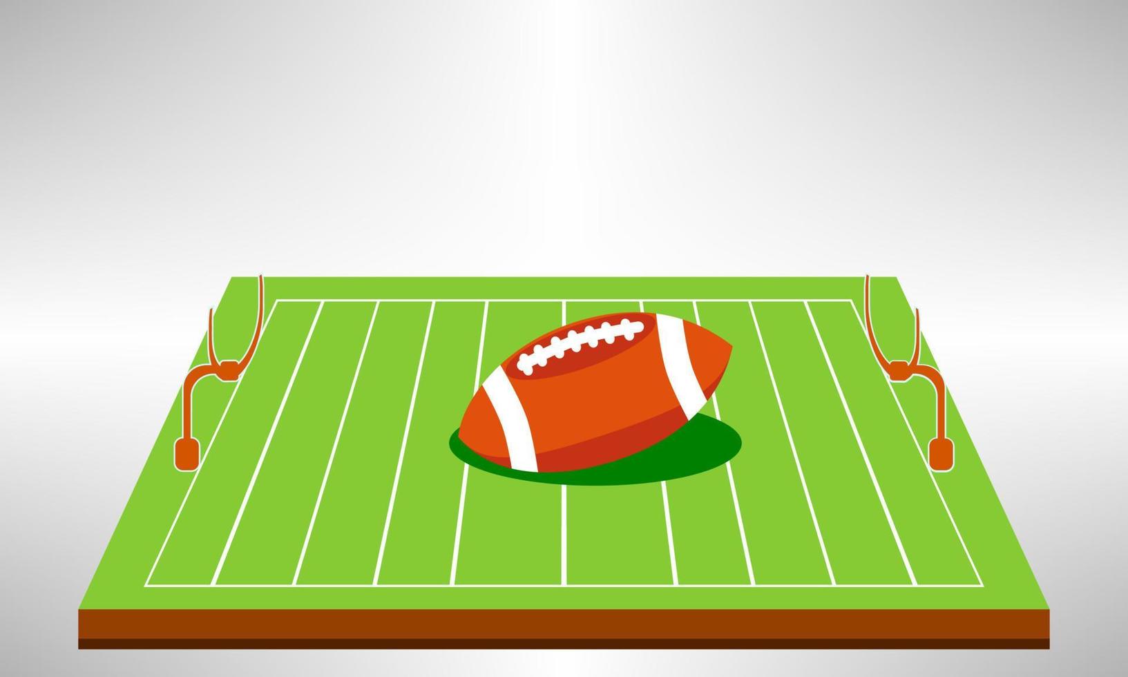 illustration du terrain de football américain et du ballon. illustration de champ isolée sur fond blanc. vecteur