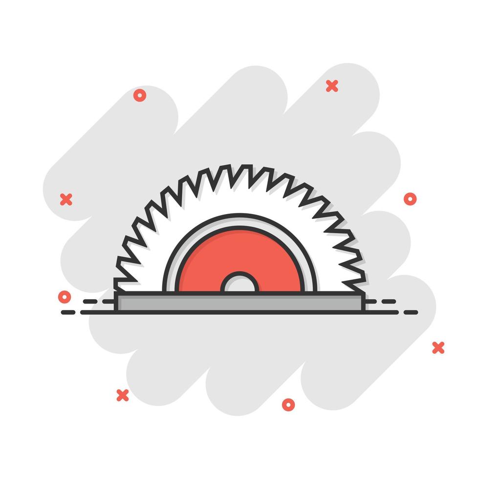 icône de lame de scie dans un style plat. illustration vectorielle de machine circulaire sur fond blanc isolé. concept d'entreprise de disque rotatif. vecteur