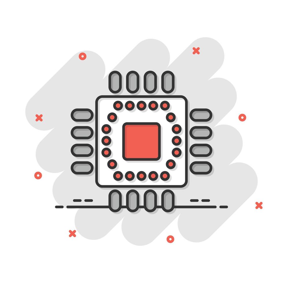 icône du processeur de l'ordinateur dans un style plat. illustration vectorielle de circuit imprimé sur fond blanc isolé. concept d'entreprise de puce de carte mère. vecteur
