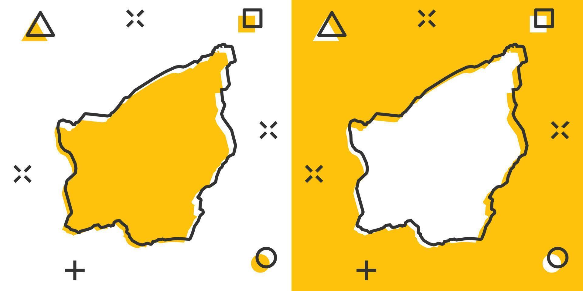 icône de carte de Saint-marin de dessin animé de vecteur dans le style comique. pictogramme d'illustration de signe de saint-marin. carte de cartographie concept d'effet d'éclaboussure d'entreprise.