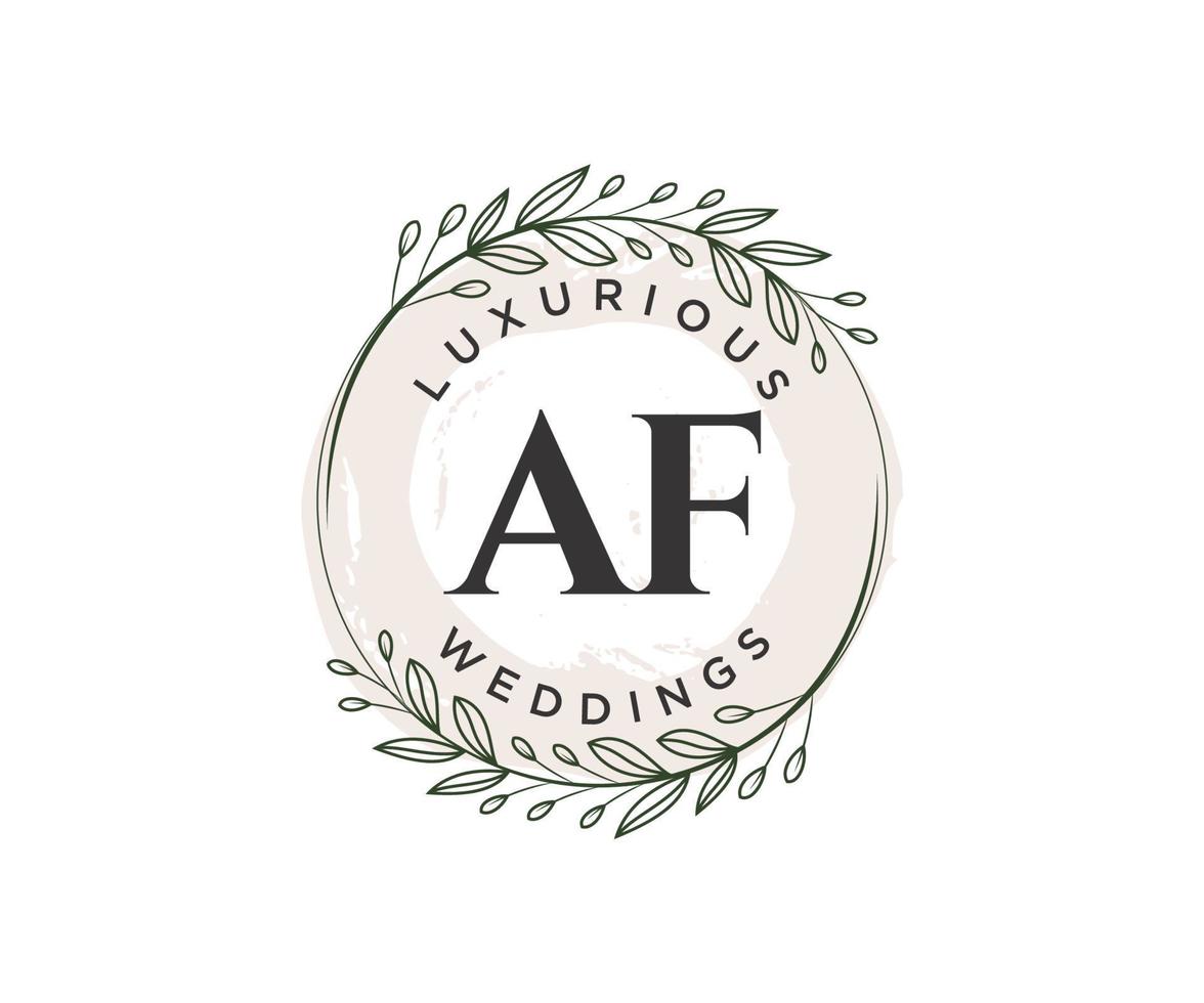 modèle de logos de monogramme de mariage lettre initiales af, modèles minimalistes et floraux modernes dessinés à la main pour cartes d'invitation, réservez la date, identité élégante. vecteur