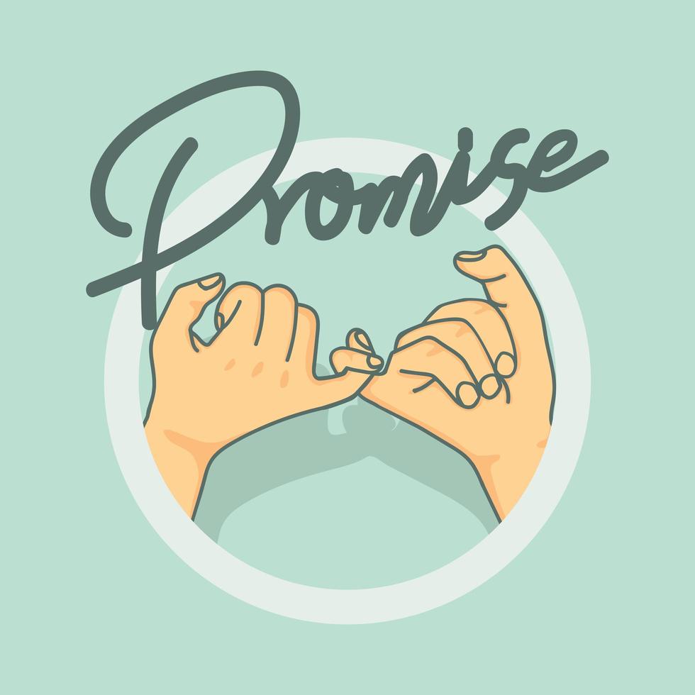 pinky promesse geste de la main vecteur