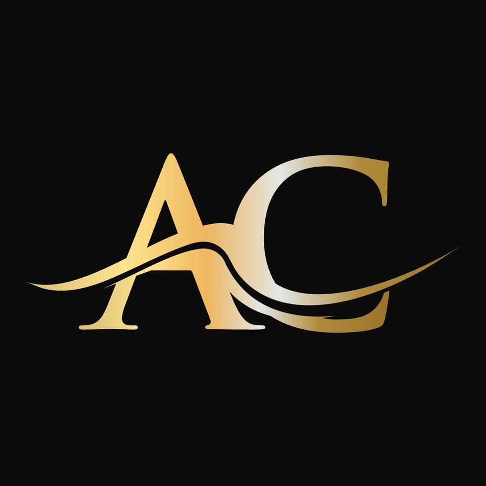 lettre ac logo design monogramme logotype d'entreprise et d'entreprise vecteur