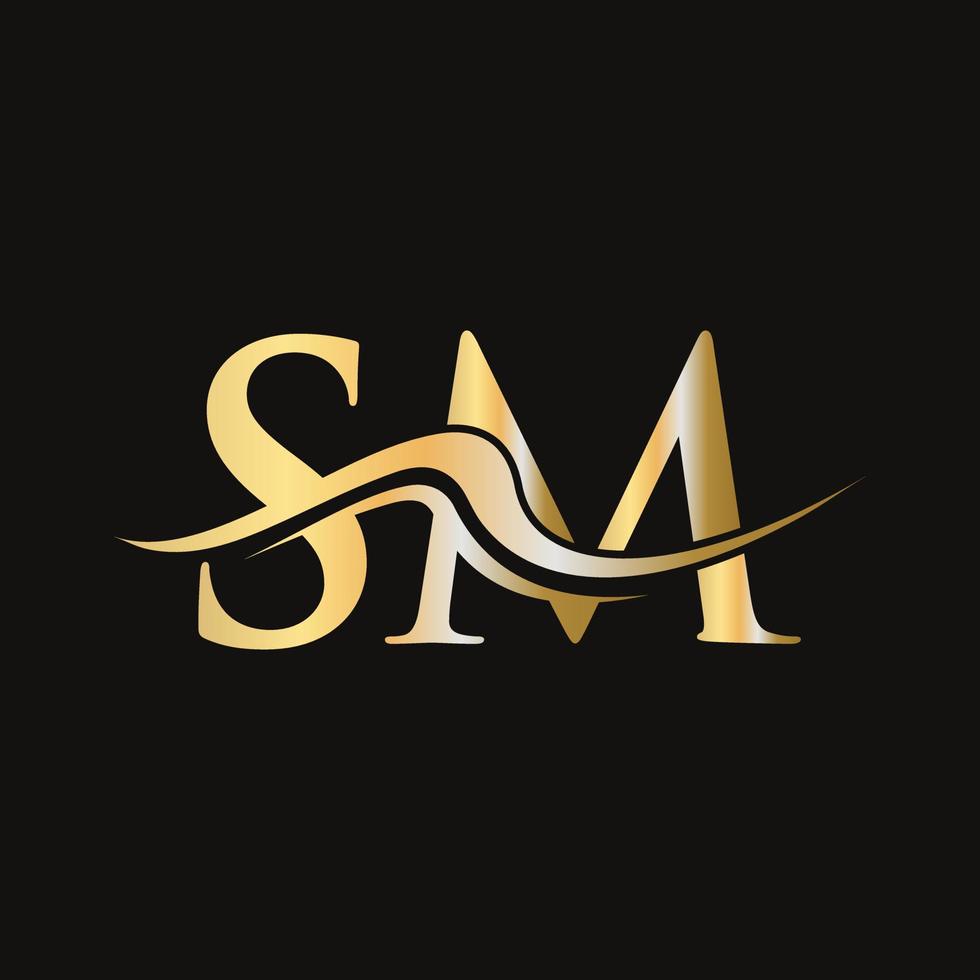 lettre sm logo design monogramme logotype d'entreprise et d'entreprise vecteur