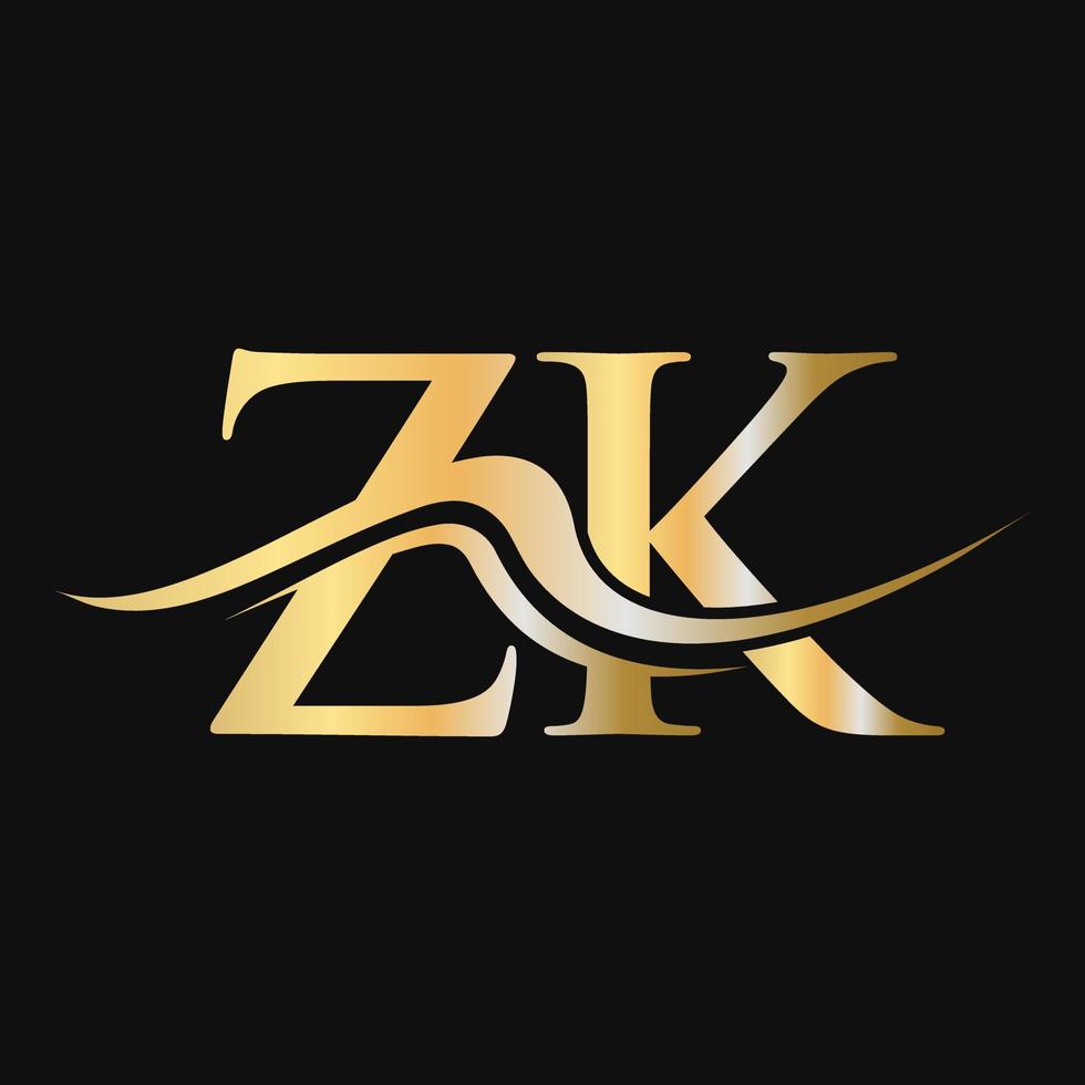 modèle de conception de logo lettre zk logotype d'entreprise et d'entreprise monogramme vecteur