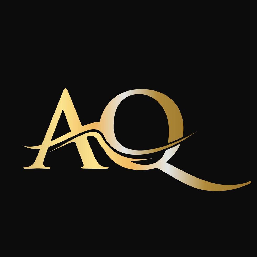 lettre aq logo design monogramme logotype d'entreprise et d'entreprise vecteur