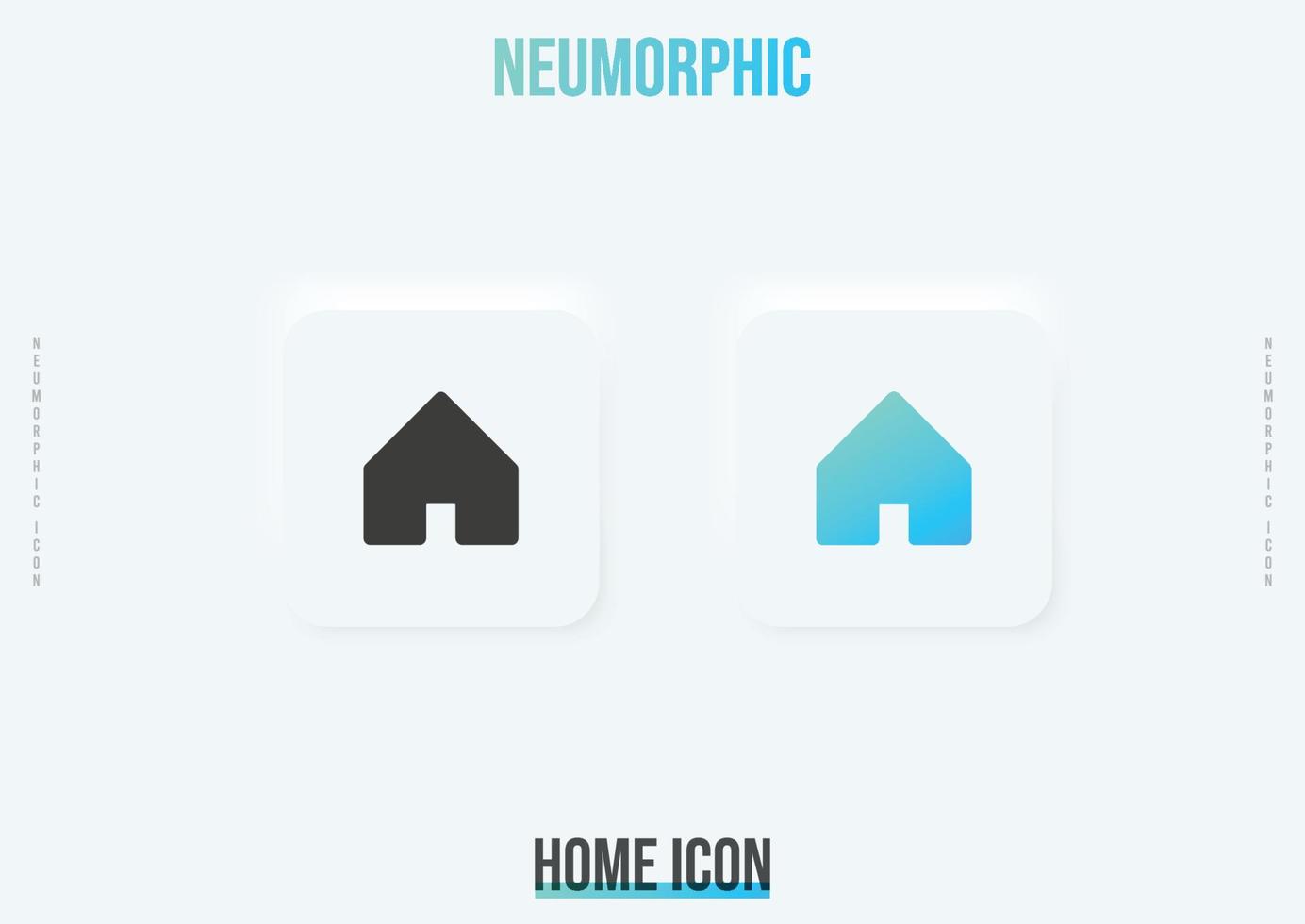icône neumorphique tendance à la maison en couleur unie et dégradée vecteur