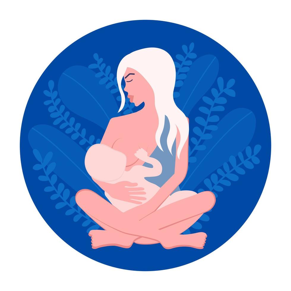 illustration vectorielle d'allaitement. mère de vecteur nourrissant son bébé avec le sein.