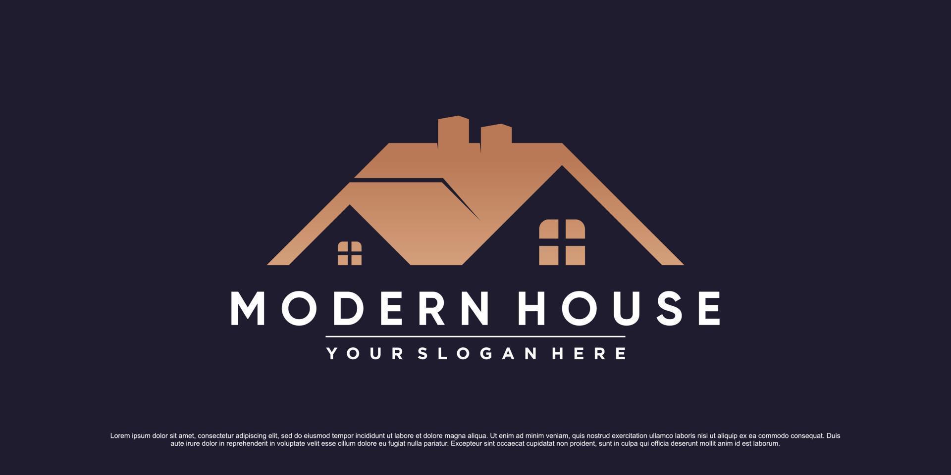 modèle de conception de logo maison maison moderne avec concept créatif vecteur