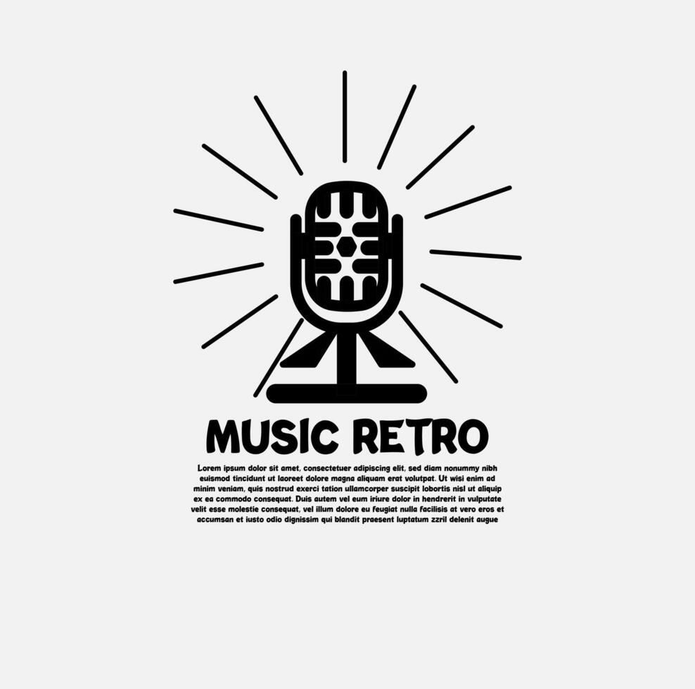 vecteur gratuit de logo de musique rétro