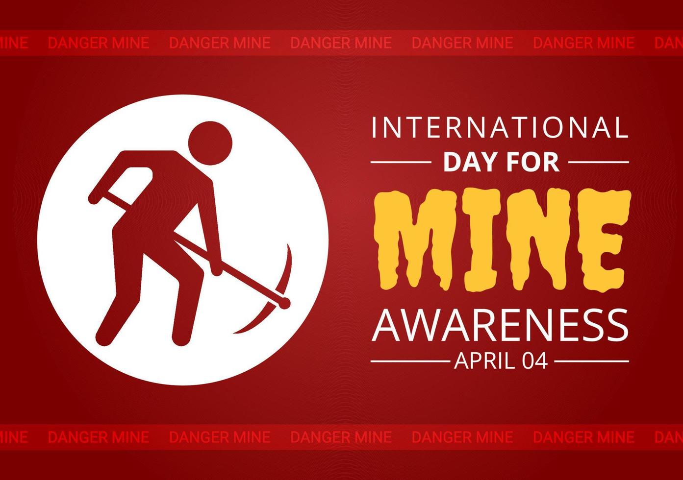 journée internationale de sensibilisation aux mines le 04 avril illustration avec ne pas marcher sur les mines terrestres pour la bannière web dans des modèles dessinés à la main de dessin animé plat vecteur