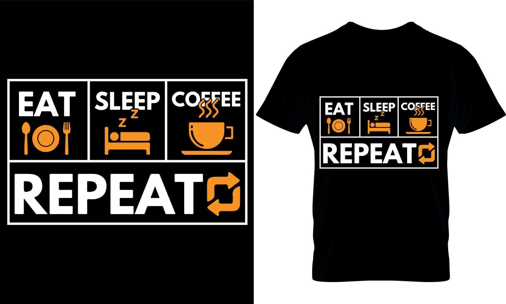 manger. dormir.café. répéter .. meilleur design de t-shirt d'amateur de café à la mode, design de t-shirt d'illustration de café. vecteur
