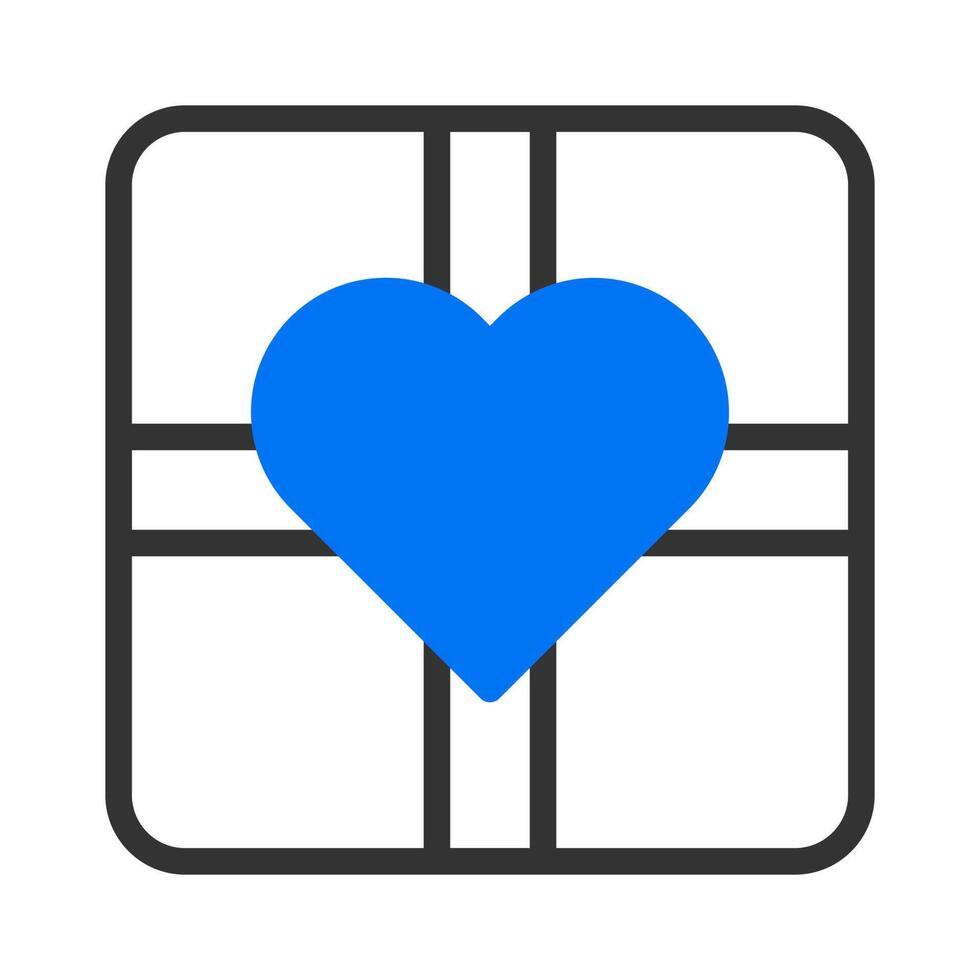 cadeau icône duotune blue valentine illustration vecteur élément et symbole parfait.