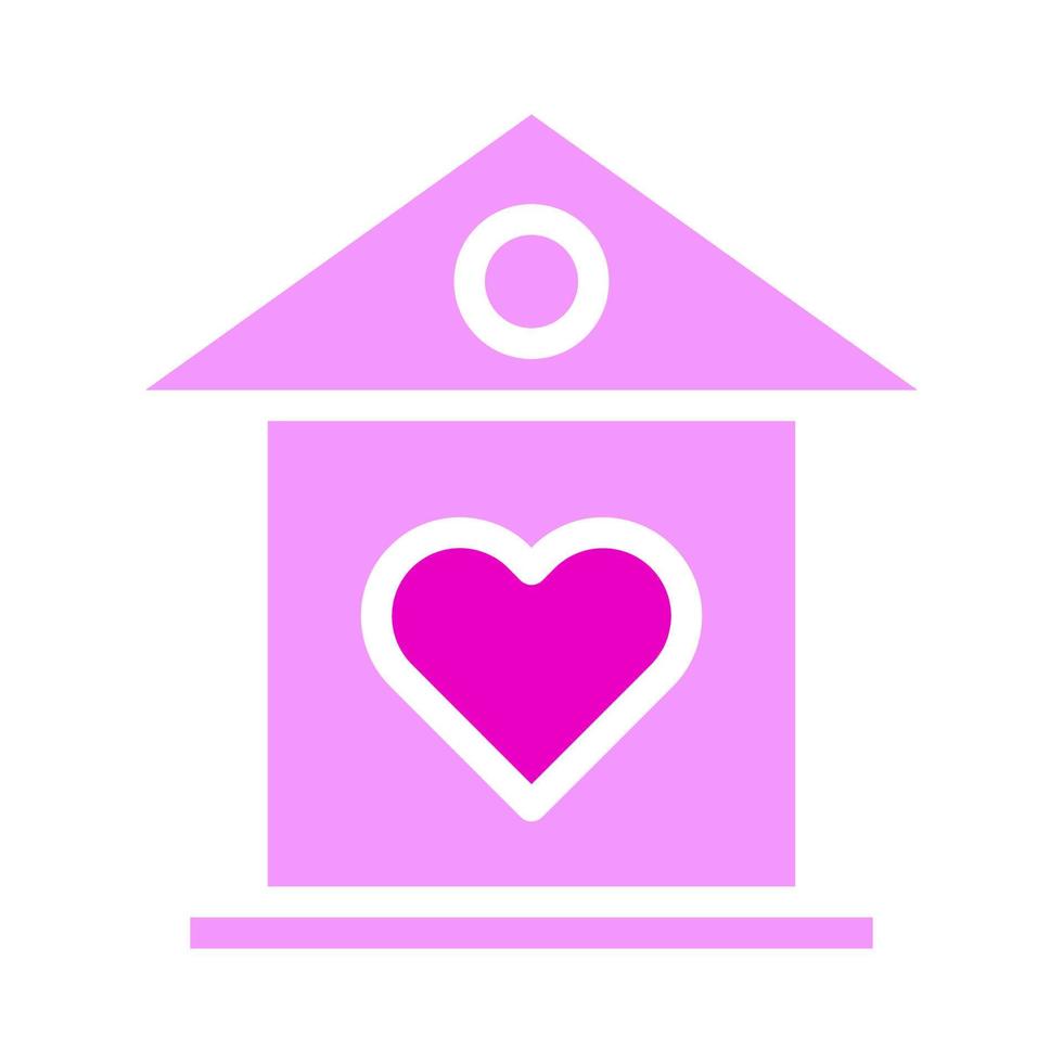 icône de la maison style rose solide valentine illustration vecteur élément et symbole parfait.
