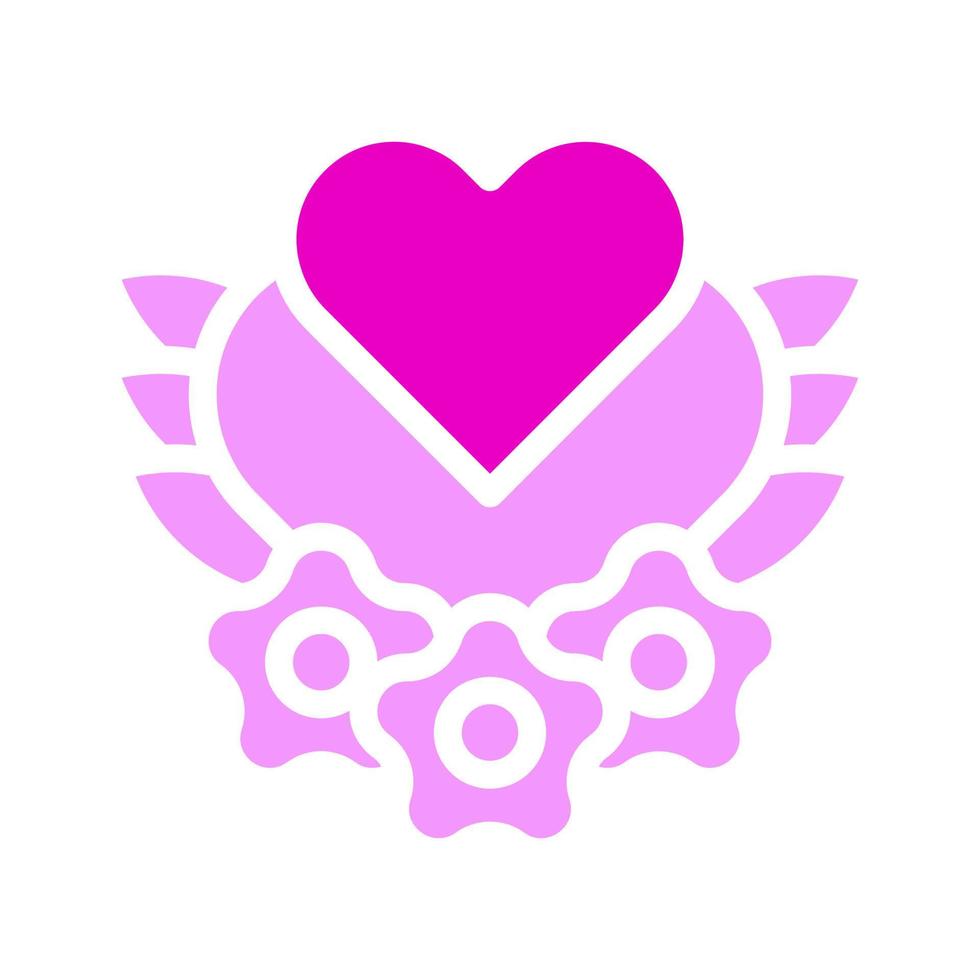 icône de coeur style rose solide valentine illustration vecteur élément et symbole parfait.