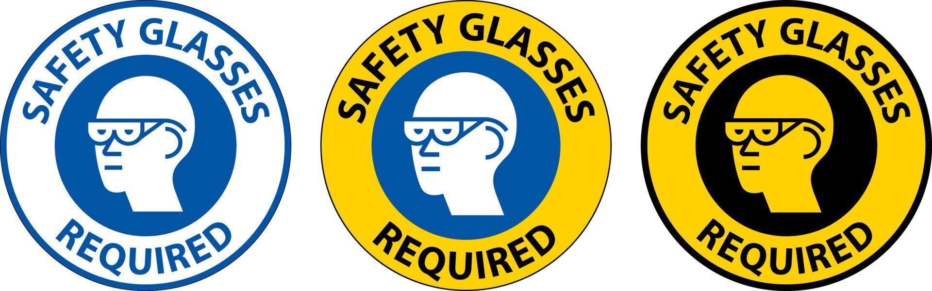 panneau au sol, lunettes de sécurité obligatoires vecteur