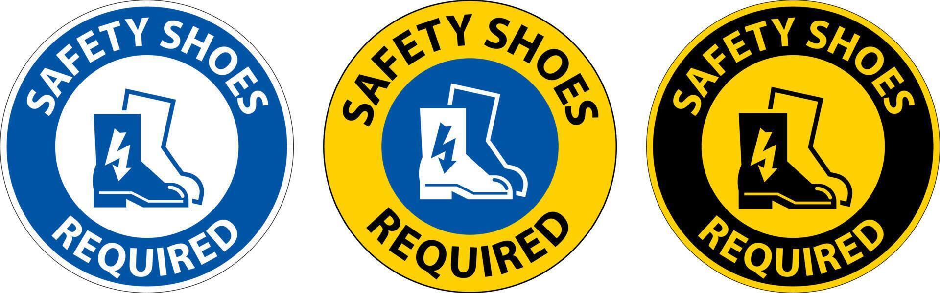 étiquette signalétique au sol, chaussures de sécurité obligatoires vecteur