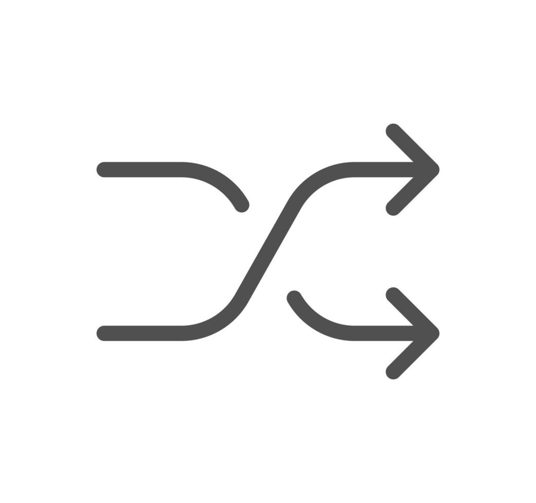 contour d'icône lié aux flèches et vecteur linéaire.
