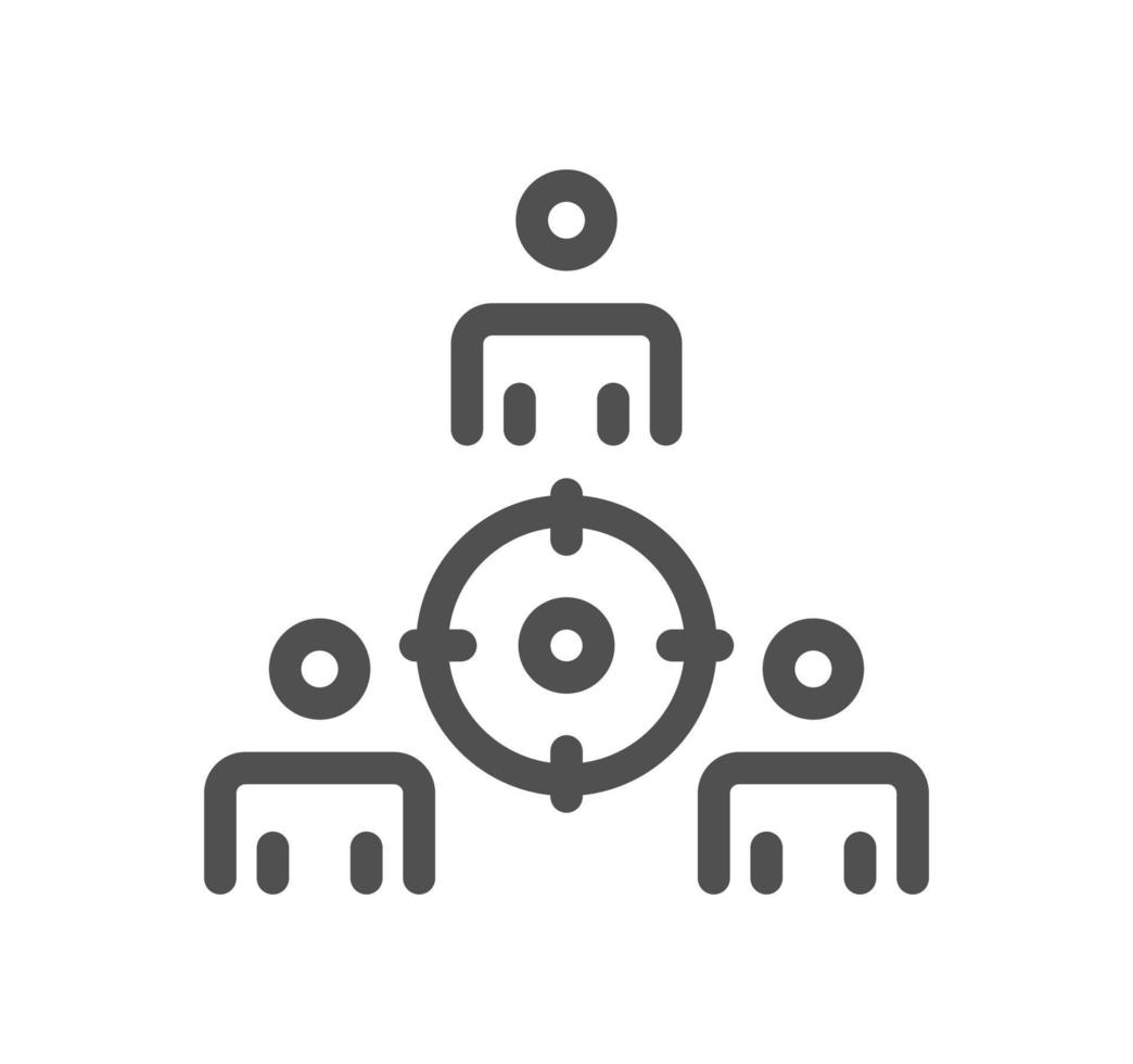 contour d'icône lié à la cible et vecteur linéaire.
