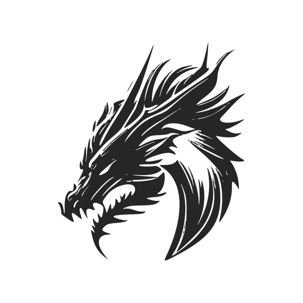 libérez la puissance de votre marque avec un logo tête de dragon moderne. vecteur