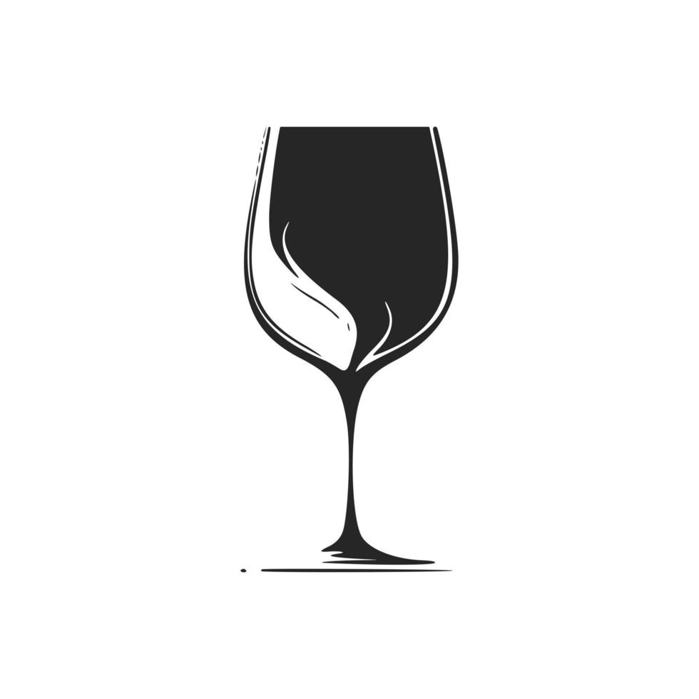 donnez un look élégant et chic à votre marque avec le logo verre de vin noir et blanc. vecteur