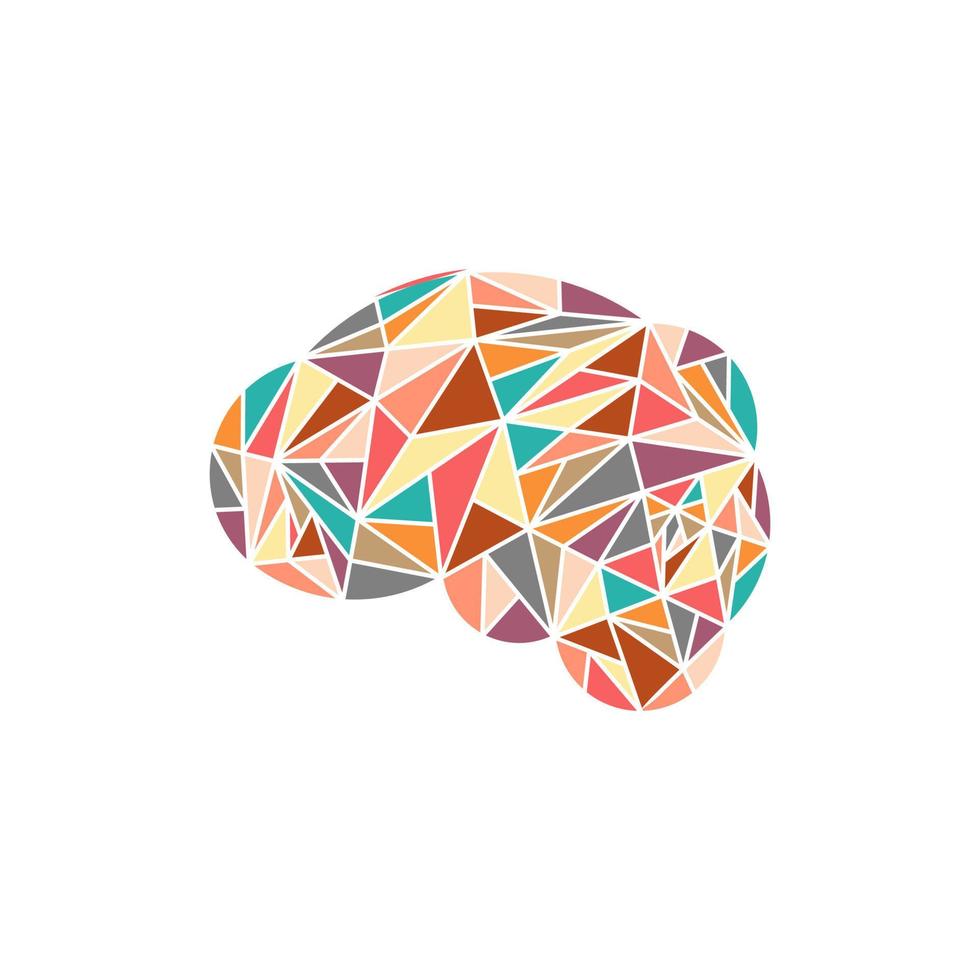 logo créatif géométrique coloré de cerveau vecteur