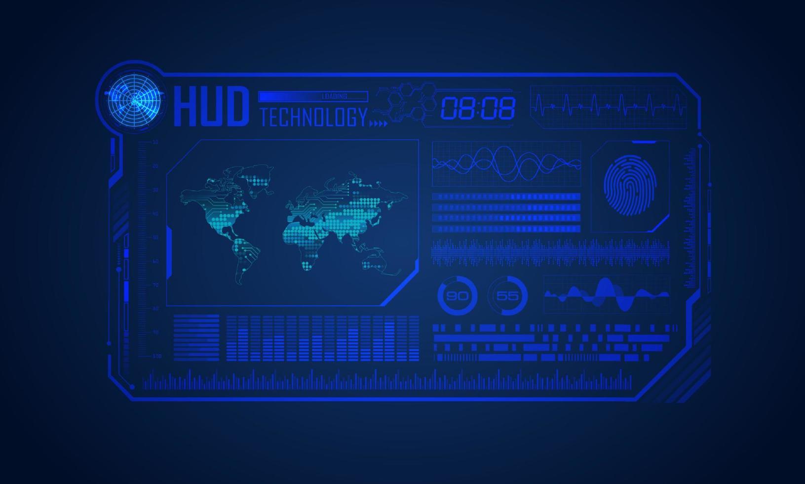 fond d'écran de technologie hud moderne bleu vecteur