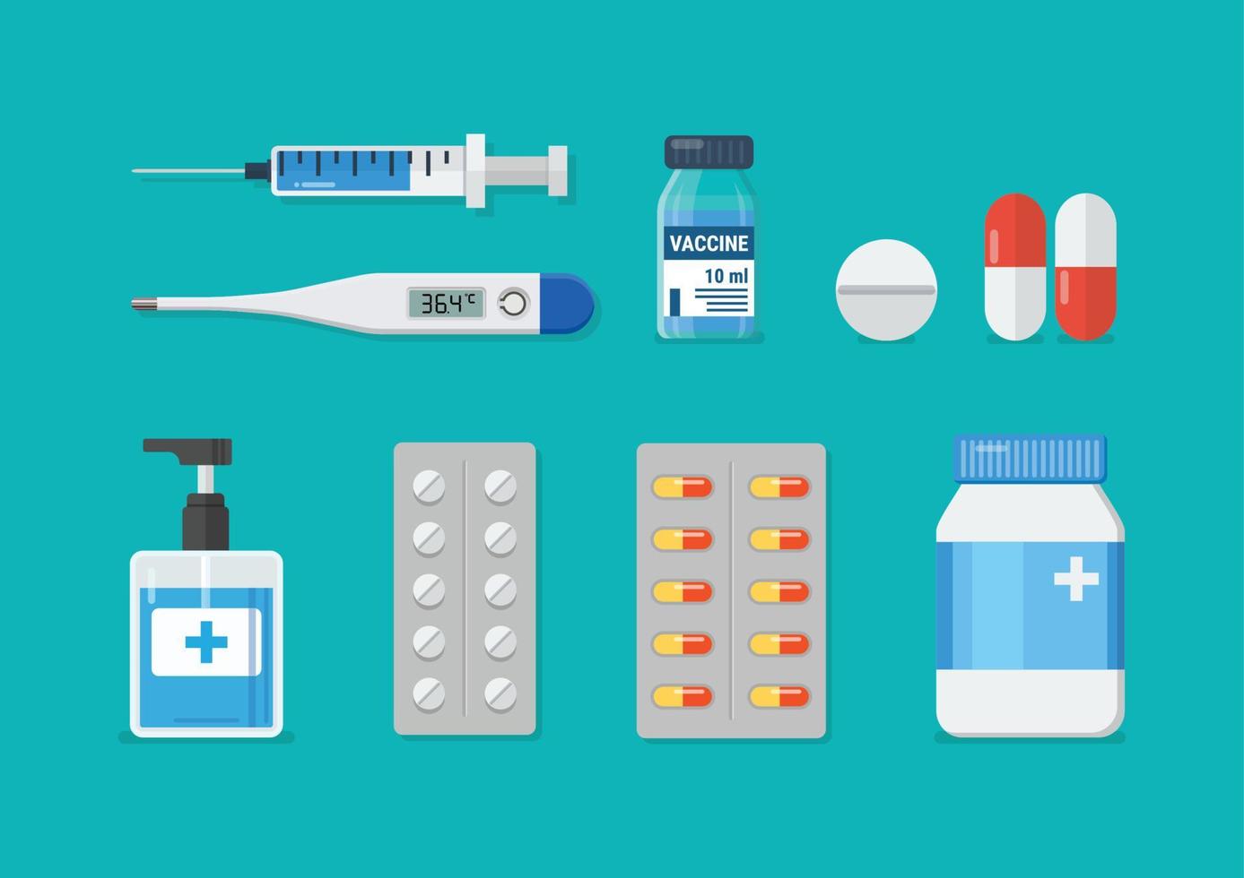 éléments de soins médicaux vecteur