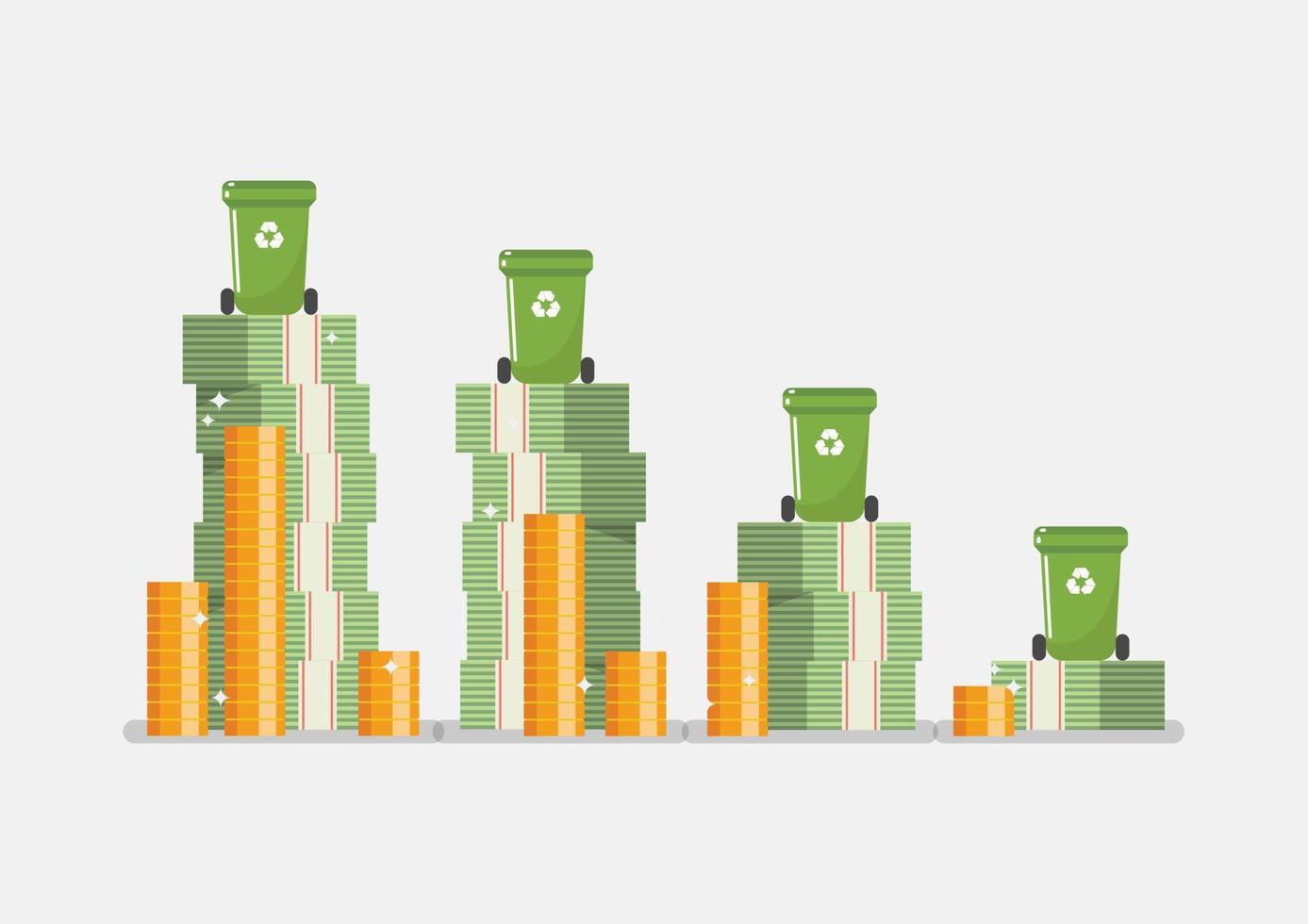 infographie du budget de gestion des déchets vecteur