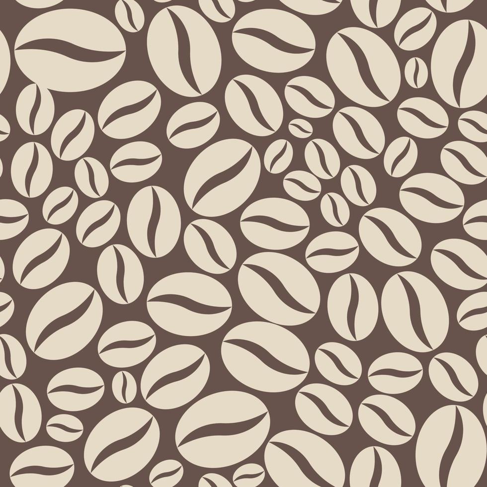 modèle sans couture avec des grains de café sur une illustration d'art vectoriel fond marron