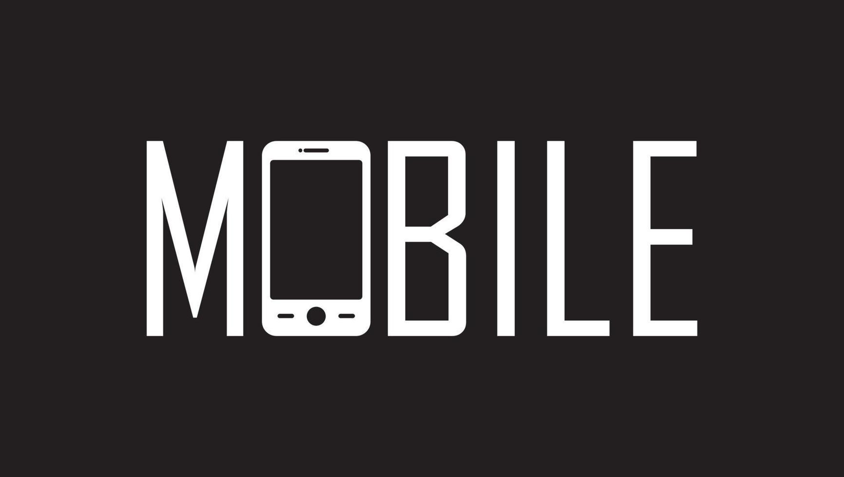 logo de mot-symbole mobile, logo d'icône mobile vecteur