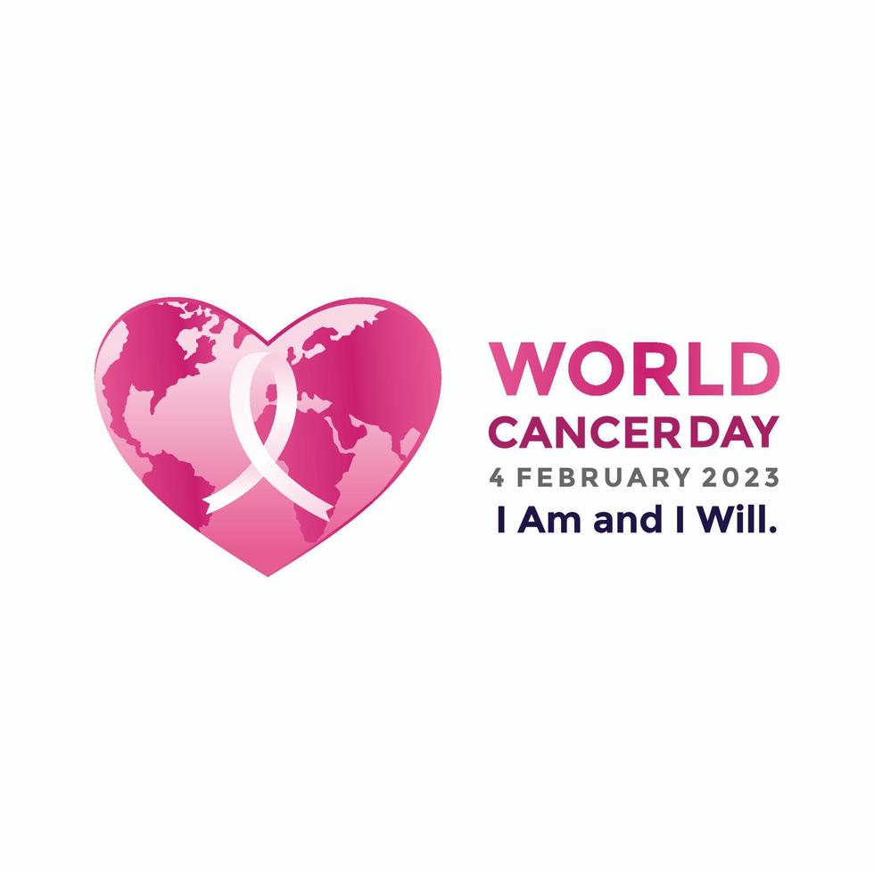 logo de la campagne de la journée mondiale contre le cancer. affiche de la journée mondiale du cancer ou bannière fond illustration vectorielle vecteur