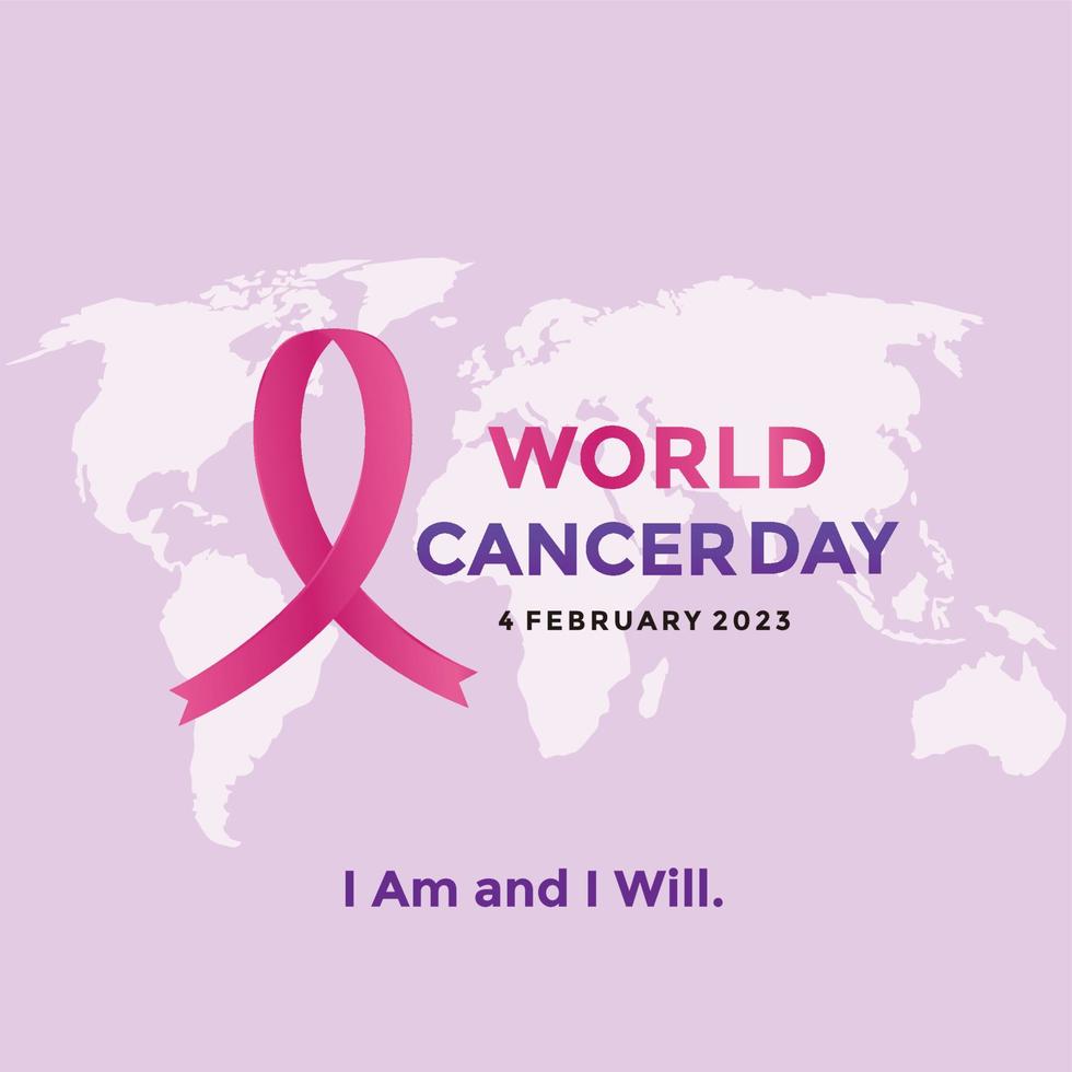 logo de la campagne de la journée mondiale contre le cancer. affiche de la journée mondiale du cancer ou bannière fond illustration vectorielle vecteur