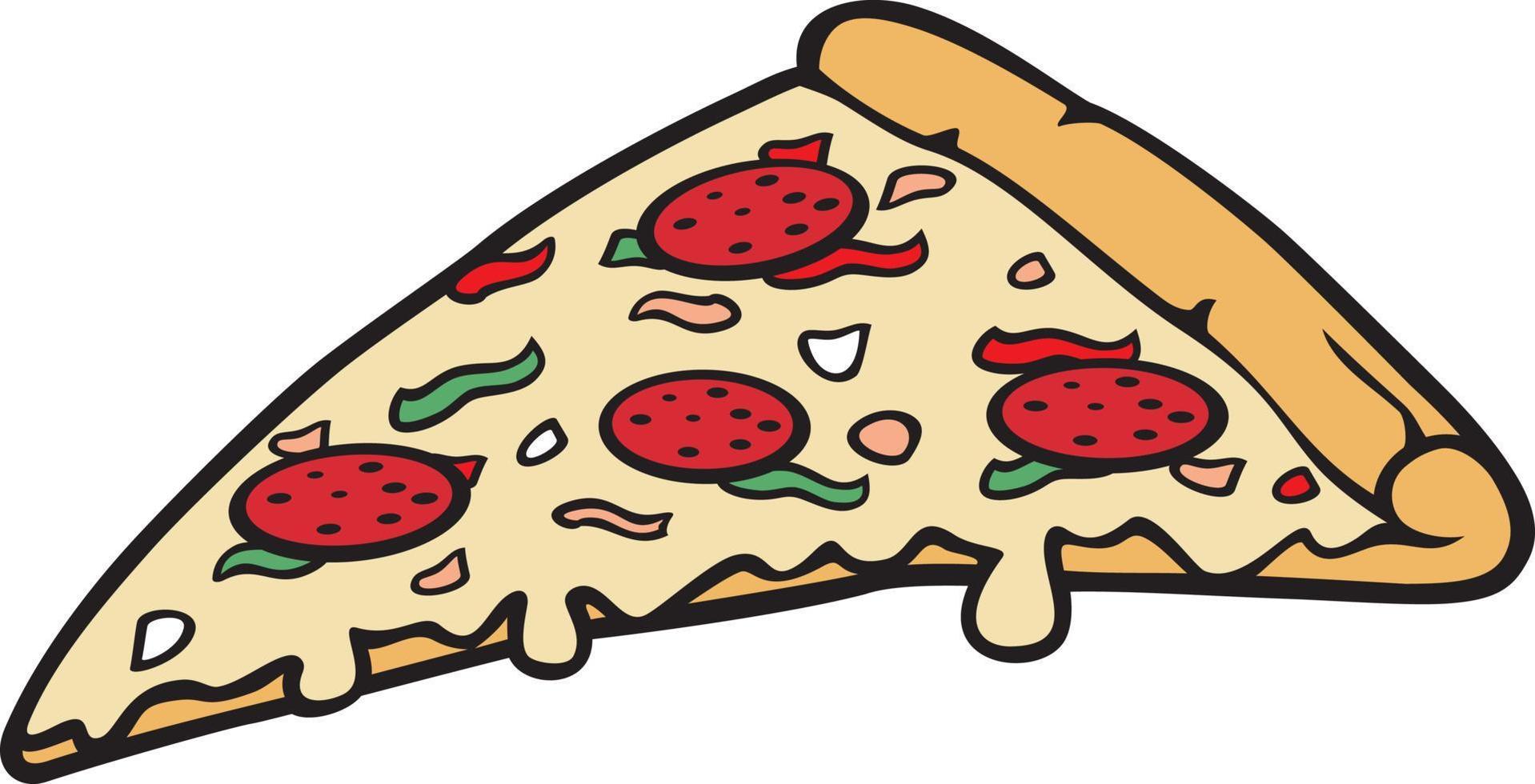 couleur de tranche de pizza. illustration vectorielle. vecteur