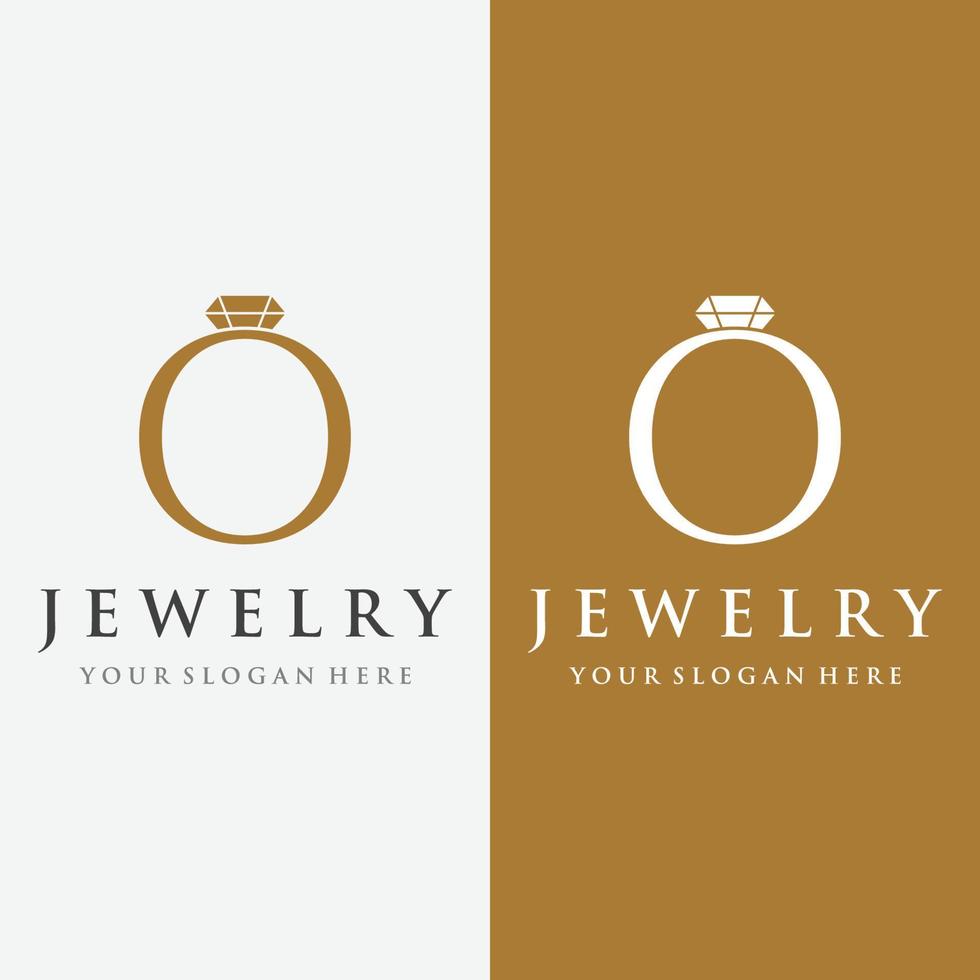 conception de modèle de logo abstrait de bague de bijoux avec des diamants ou des pierres précieuses de luxe.isolé sur fond noir et blanc.le logo peut être pour les marques et les signes de bijoux. vecteur