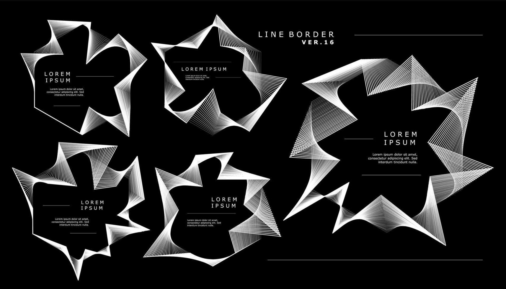 vecteur de conception de bordure de lignes abstraites hexagonales. bordure abstraite de lignes hexagonales