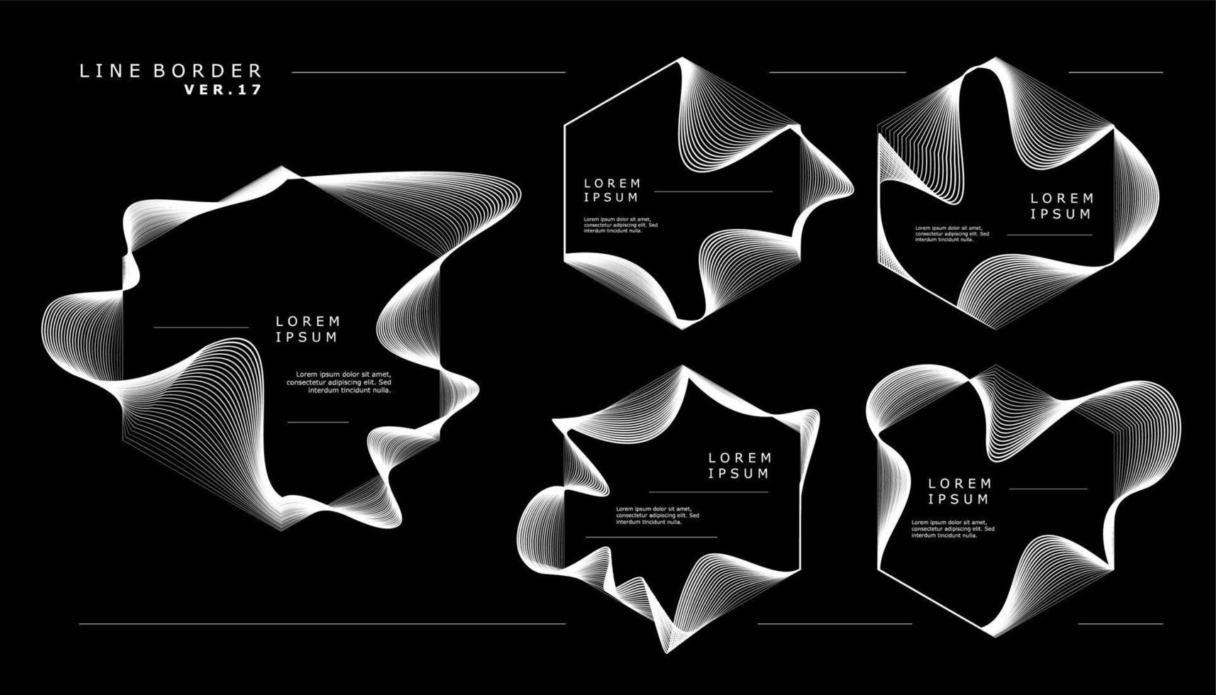 conception vectorielle de bordure de lignes hexagonales. conception de bordure de lignes modernes abstraites. vecteur